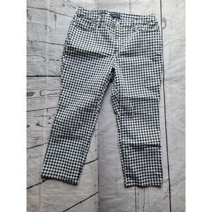 Charter Club Womens Bristol Capri Black White Checkered Size 10p